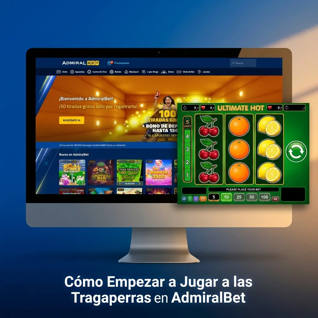 Guía para empezar a jugar tragaperras en AdmiralBet: registro, depósito y bono de bienvenida del 100%