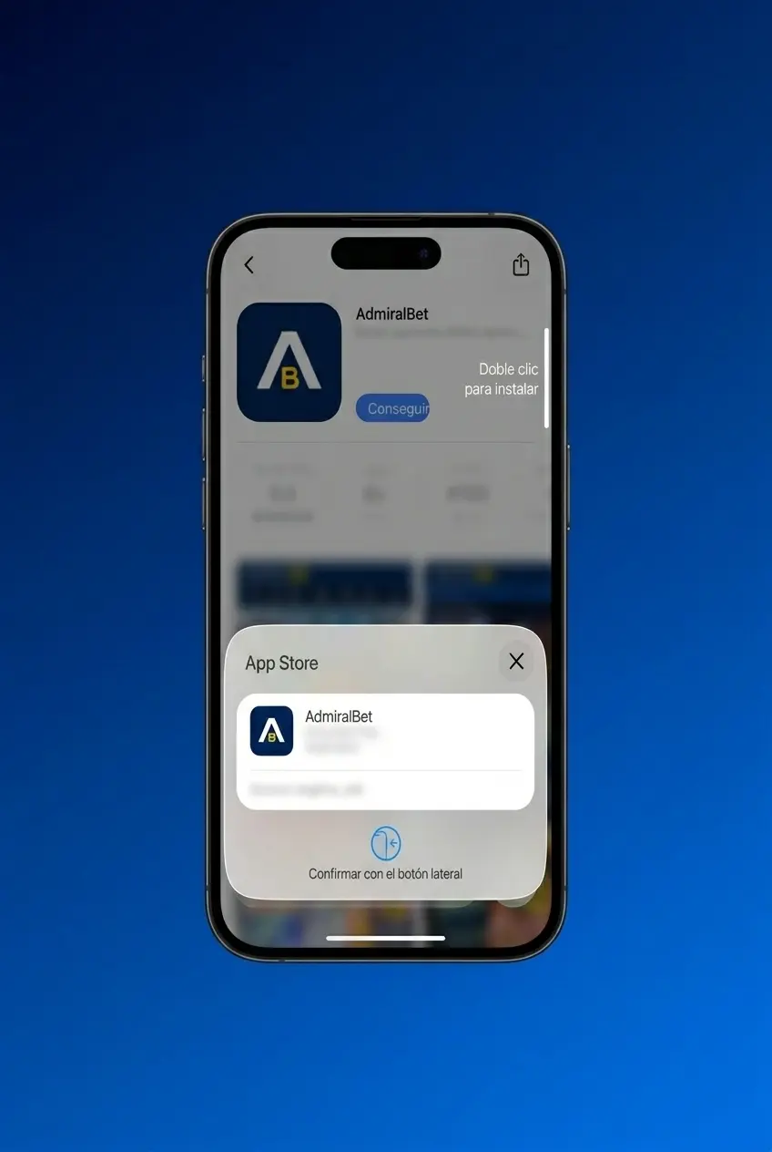 App de AdmiralBet para iOS en iPhone y iPad con requisitos mínimos iOS 12.0 y compatibilidad confirmada