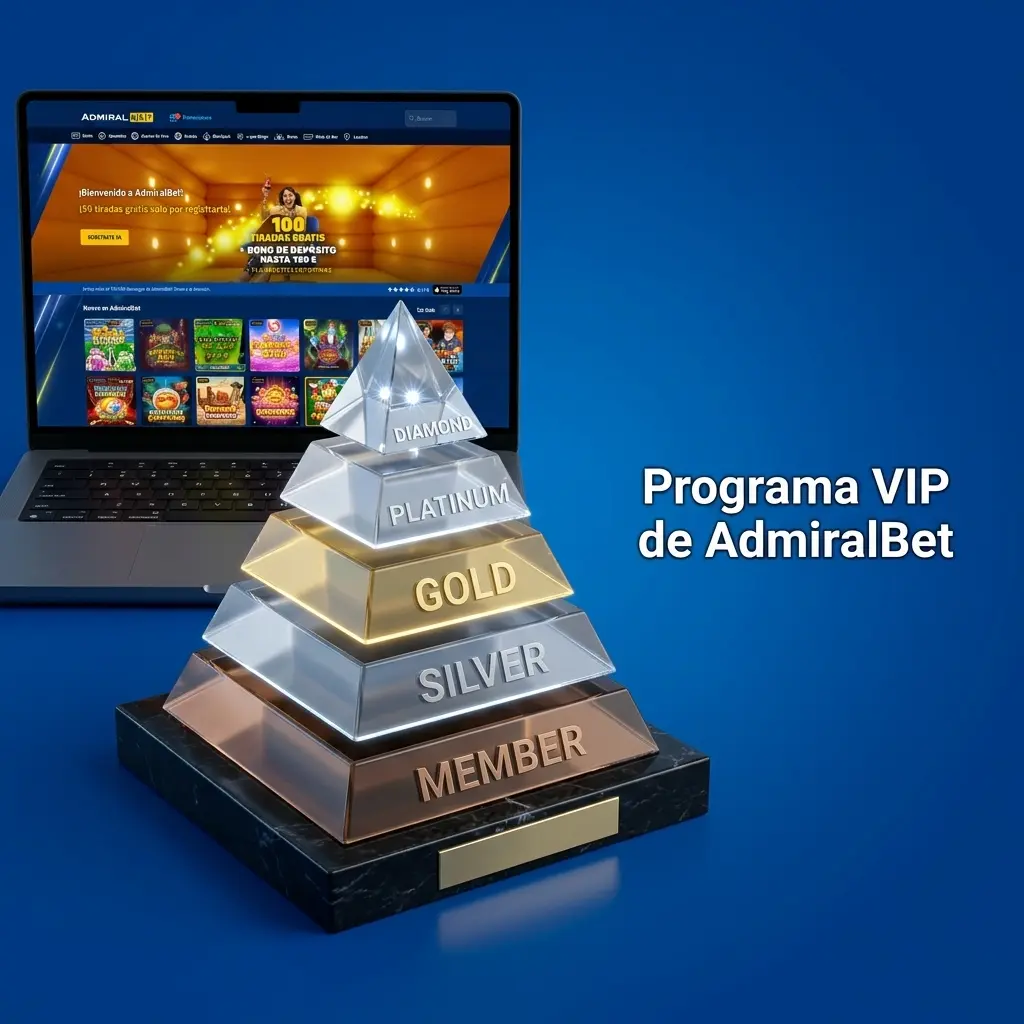Programa VIP de AdmiralBet con niveles Bronze, Silver, Gold y Platinum con beneficios exclusivos
