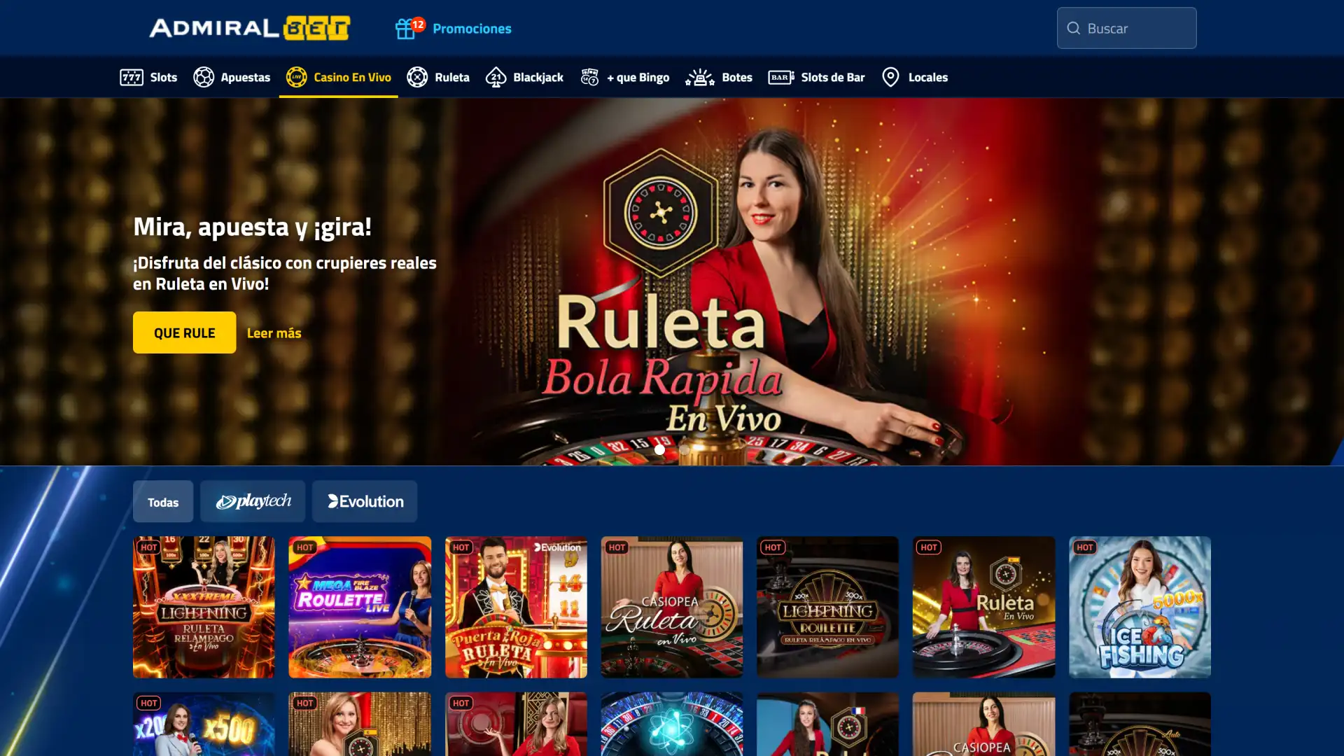 En AdmiralBet puedes disfrutar de los juegos de casino de los mejores proveedores.