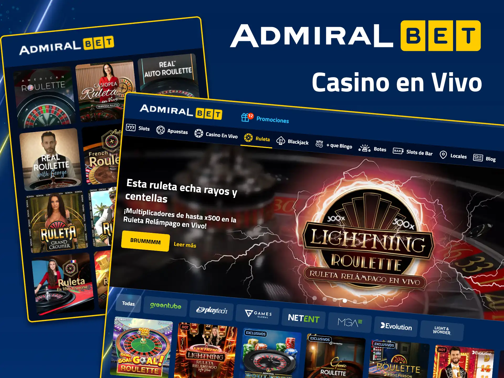 Juegue con crupieres reales en el casino en vivo de AdmiralBet.