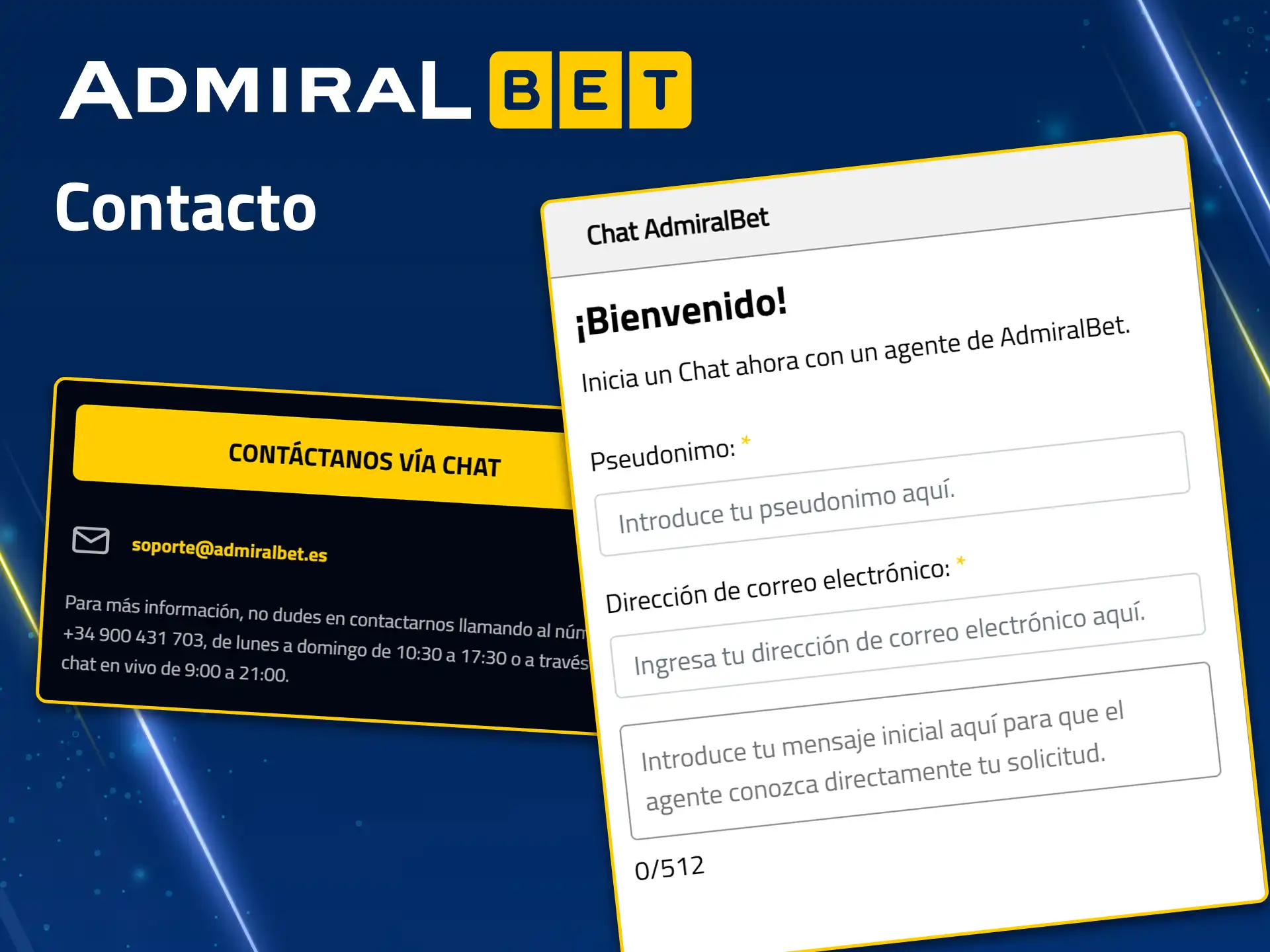 Resuelva sus dudas comunicándose con contacto y atención al cliente de AdmiralBet.