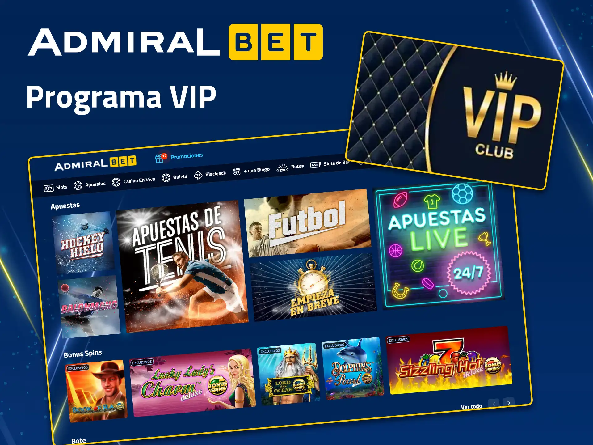 Consigue recompensas exclusivas por participar en el programa VIP de AdmiralBet.