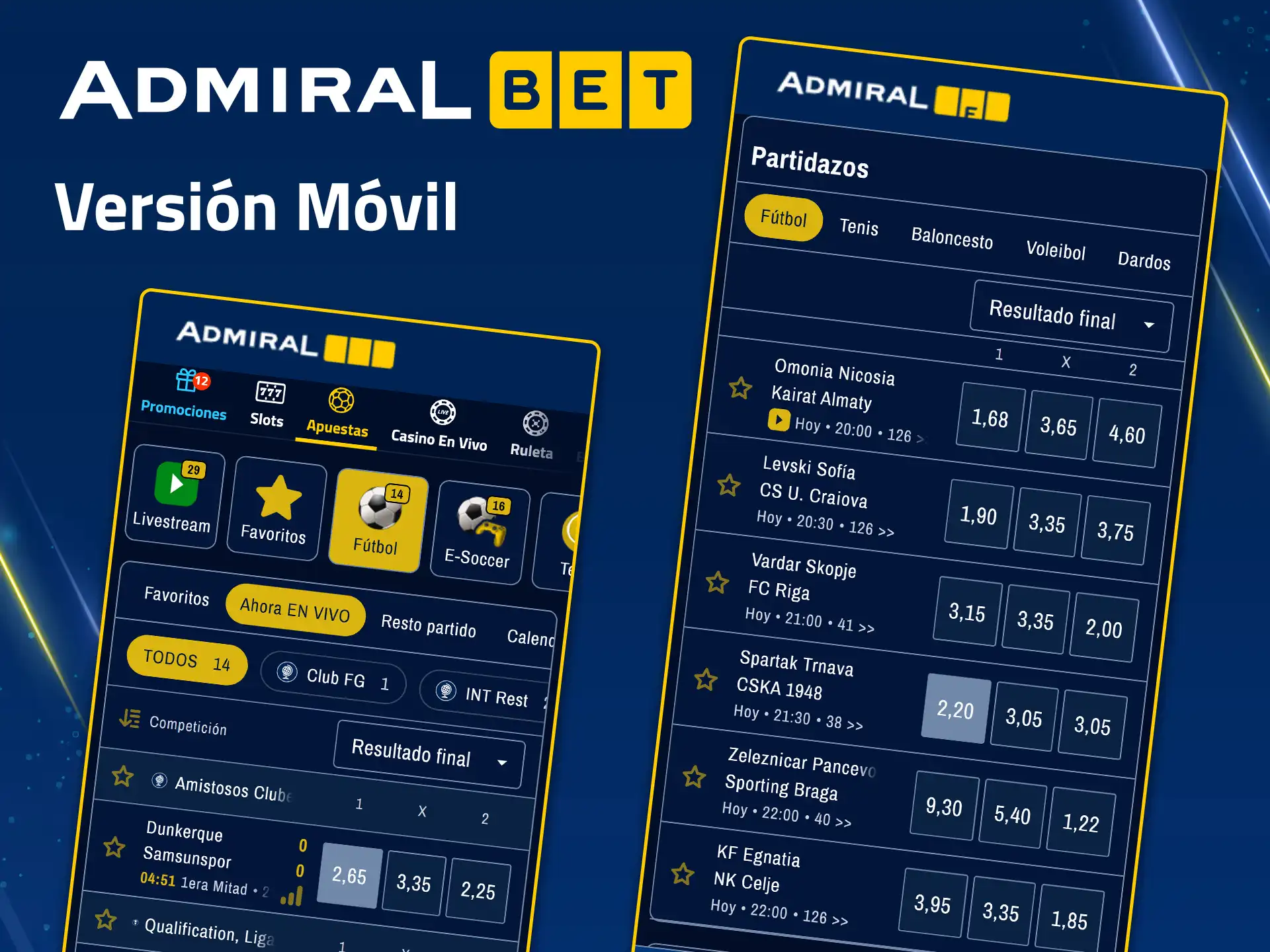 Juegue desde cualquier navegador sin descargas con la versión móvil del sitio web de AdmiralBet.